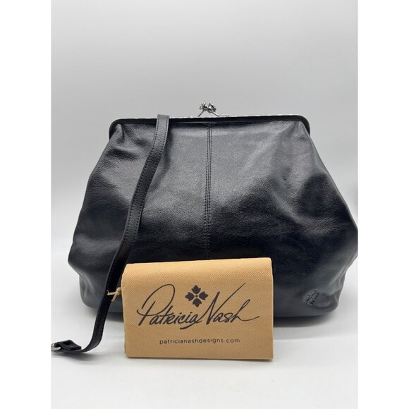 PATRICIA NASH Serafina leather large clutch crossbody + Dust bag - Black - Picture 9 of 16